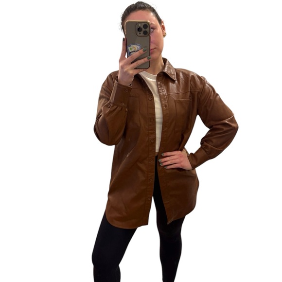 BAGATELLE Collection Faux Leather Shacket - Picture 4 of 13